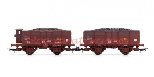 Set de dos vagones Serie X. R.N. Carga de carbón, Electrotren, Ref E19011.