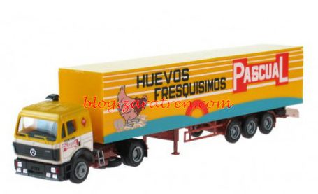 Camión Mercedes, Huevos Pascual, Escala H0. Marca Herpa, Ref: 51145.