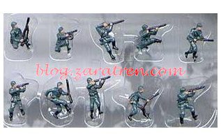 Conjunto de 10 militares alemanes de la II Guerra Mundial, pintados, Escala N. Marca Pegasus Hobbies. Ref: PG0851.