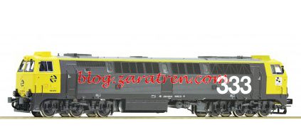 Locomotora Diésel 333, colores Taxi, ALTERNA, Digital con Sonido, Escala H0. Marca Roco. Ref: 78976.