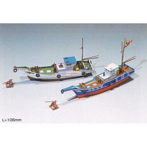 conjunto de barcos de pesca