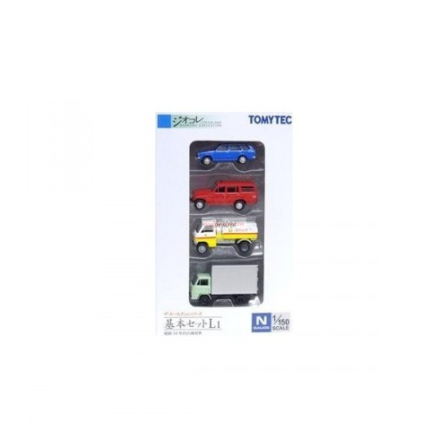 SET 2 COCHES Y 2 FURGONETAS DETALLADAS, MARCA TOMYTEC, REF: T-253068