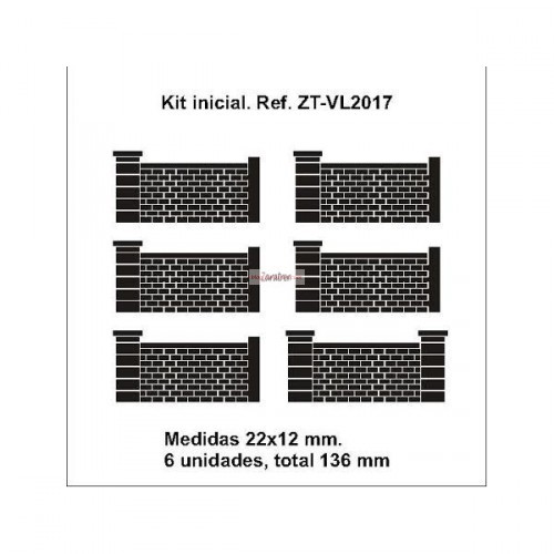 Muro, Kit inicial, tramos rectos 22x12 mm, 6 unid