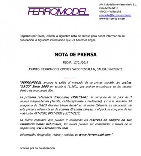 Nota Prensa Ferromodel