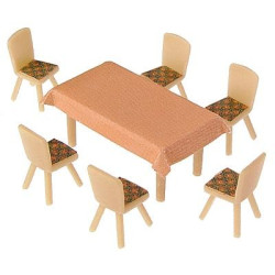 Conjunto de 24 sillas y 4 mesas, escala H0. Marca Faller. Ref: 180442.
