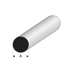 Varilla Maciza Blanca de Estireno, Diametro 0,50 mm y largo 330 mm. Marca Maquett. Ref: 400-49/3.