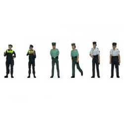 Mujeres Policia, P. Local, P. Nacional y Guardia Civil, 6 figuras. Marca Aneste. Ref: 4090.