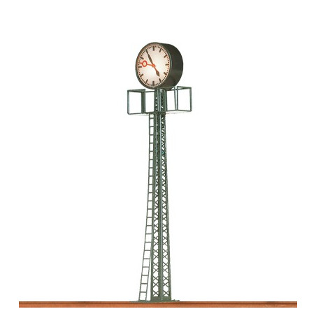 Reloj en mastíl de celosia, iluminado, 110 mm, Escala H0. Marca Brawa, Ref: 5368.