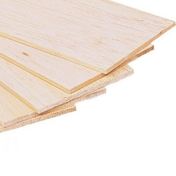 Plancha madera de balsa 100x1000x1.5 mm. Marca Dismoer. Ref: 35302.