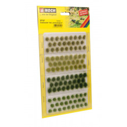 Matojos de hierba verde claro y oscuro, 104 piezas, 6 mm. Marca Noch, Ref: 07127.