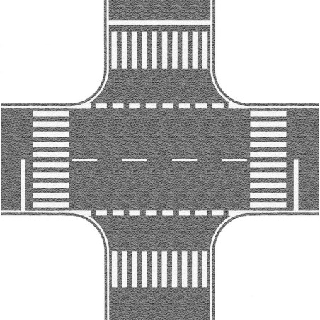 Cruce de carretera, color gris, 22 x 22 cm, Escala H0. Marca Noch, Ref: 60714.
