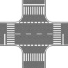Cruce de carretera, color gris, 22 x 22 cm, Escala H0. Marca Noch, Ref: 60714.