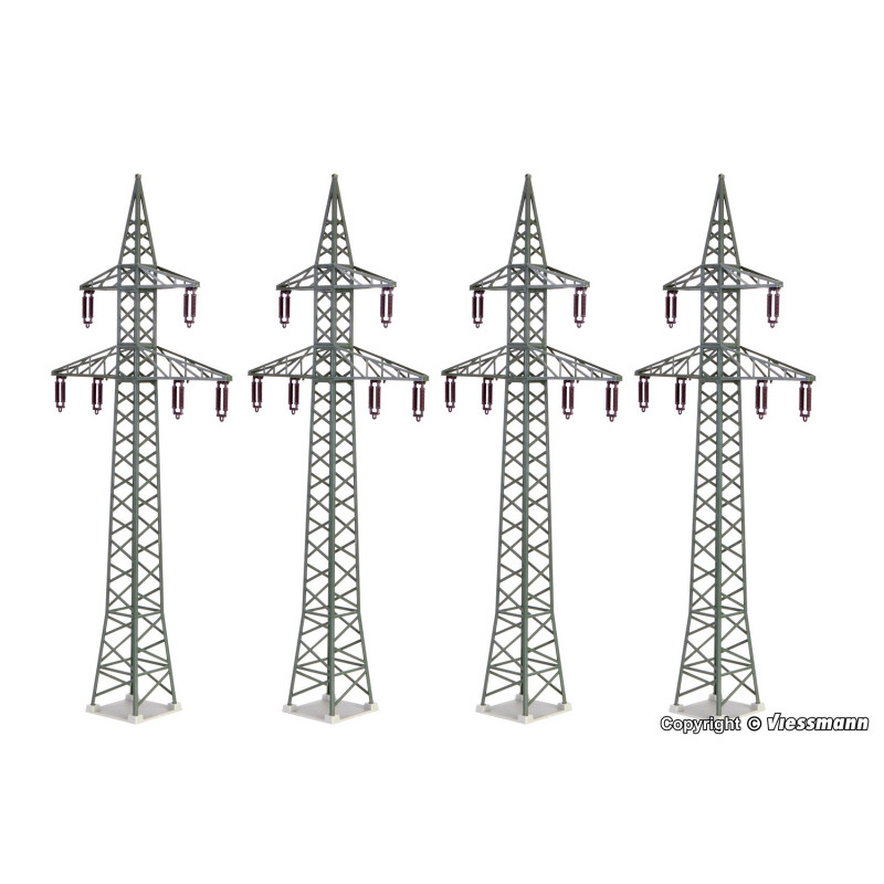 Cuatro torres de alta tensión, Escala H0. Marca Kibri, Ref: 38533.