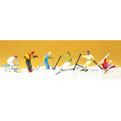 Esquiadores, 6 figuras, Escala H0. Marca Preiser, Ref: 10313.