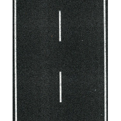 Carretera color asfalto marcado, 1 metro por 8 cm de ancho, Escala H0. Marca Heki, Ref: 6561.