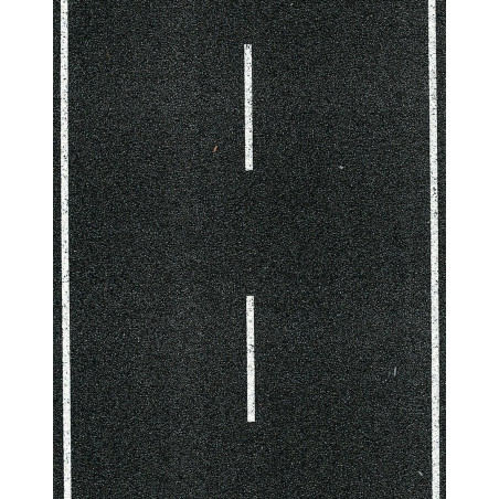 Carretera color asfalto marcado, 1 metro por 8 cm de ancho, Escala H0. Marca Heki, Ref: 6561.
