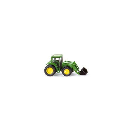 Tractor John Deere 6920S, mit Frontgabel, verde, con pala, Escala N. Marca Wiking, Ref: 095838.