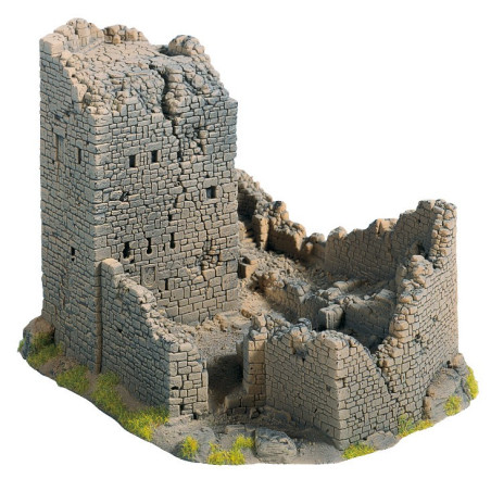 Castillo en ruinas, muy detallado, Escala H0. Marca Noch, Ref: 58600.