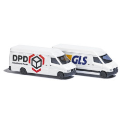 Lote de dos furgonetas de reparto DPD y GLS, Escala N. Marca Busch, Ref: 8308.