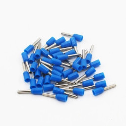 100 Terminales para cable ( Virolas ), de 0,5 mm, Color Azul. Marca Zaratren, Ref: E0508AZ.