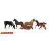 Conjunto de caballos, 6 Figuras, Escala H0. Marca Aneste, Ref: 4037.
