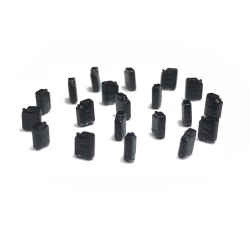 Conjunto de 8 Bidones de Fuel de color Negro, Escala H0, Marca 8Train, Ref: 221004.
