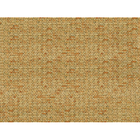 Placa de cartón maleable en 3D " Ladrillo caravista Amarillo ", Escala H0. Marca Noch, Ref: 56613.