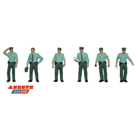 Guardia civil de verano andando, 6 figuras. Marca Aneste. Ref: 4092.