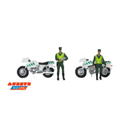 Guardia Civil, motoristas en control. 2 Figuras, 2 Motos. Marca Aneste. Ref: 4216.
