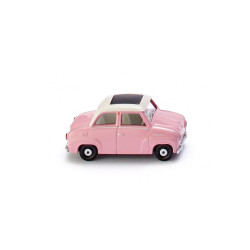 Goggomobil con techo plegable, Color Rosa, Escala H0. Marca Wiking, Ref: 018499.