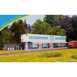 Estación de Altburg, Kit para montar, Epoca VI, Escala H0. Marca Kibri, Ref: 12508.