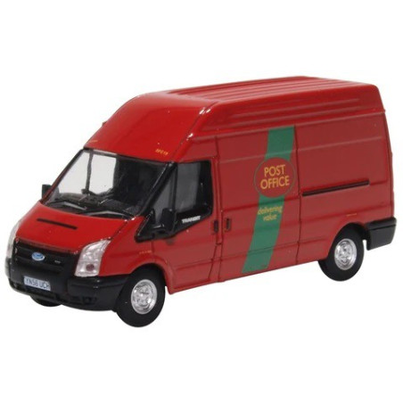 Ford Transit Mk5 Post Office, Color Rojo-Verde, Escala H0. Marca Oxford, Ref: 76FT032.