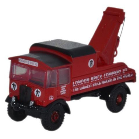 Camión Grua AEC London Brick Company, Color Rojo, Escala N. Marca Oxford, Ref: NAEC004.