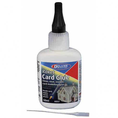 Pegamento para pegado de edificios, Roket Card Glue, Envase de 50 ml. Marca Deluxe. Ref: AD57.