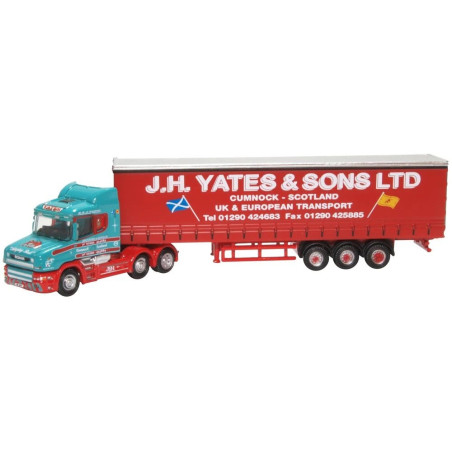 Camión Scania T Cab Curtainside J H Yates & Sons, Escala N. Marca Oxford, Ref: NTCAB008.
