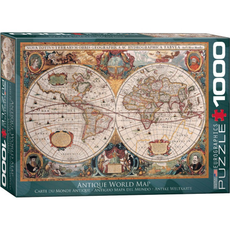 Antique World Map, 1000 Piezas. Marca Eurographics, Ref: 6000-1997.