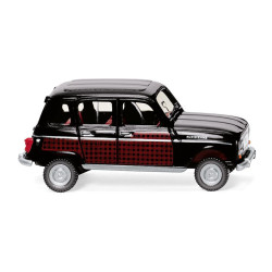 Renault R4 " Parisienne ", Color Rojo con capota y techo negro, Escala H0. Marca Wiking, Ref: 022405.