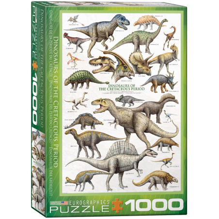Dinosaurs Of The Cretaceous Period,1000 Piezas. Marca Eurographics, Ref: 6000-0098.