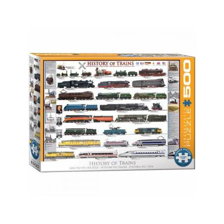 History Of Trains, 500 piezas. Marca Eurographics. Ref: 6500-0251.