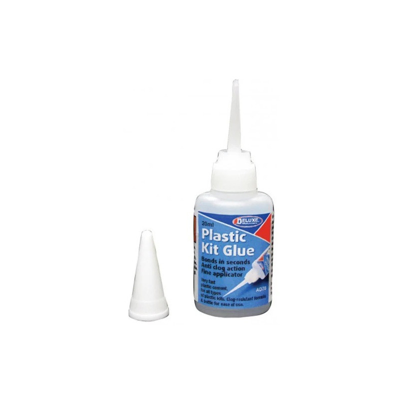 Pegamento Plastico Liquido, Plastic Kit Glue, Bote de 20 ml. Marca Deluxe.  Ref: AD70.