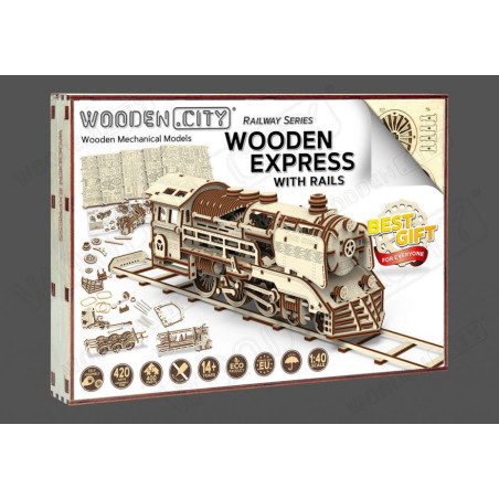 Wooden Express, Madera Contrachapada de abedul. Kit de montaje, Escala 1:40. Marca Wooden City, Ref: 57321.