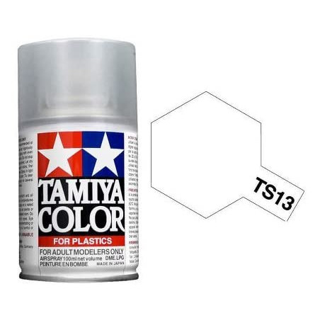 Spray glossy clear, Barniz brillante, Bote de 100 ml, ( 85013 ). Marca Tamiya, Ref: TS-13.