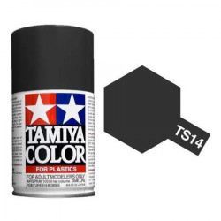 Spray glossy Black, negro brillante, Bote de 100 ml, ( 85014 ). Marca Tamiya, Ref: TS-14.