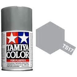 Spray gloss aluminum, aluminio brillante, Bote de 100 ml, ( 85017 ). Marca Tamiya, Ref: TS-17.
