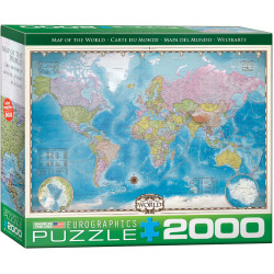 Map Of The World, 2000 piezas. Marca Eurographics, Ref. 8220-0557.