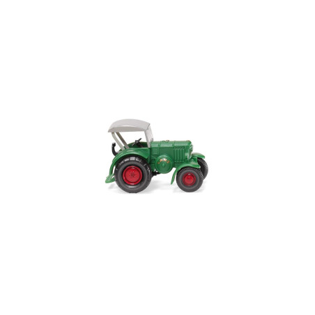 Tractor Lanz Bulldog, Verde y con capota, Epoca III, Escala N. Marca Wiking, Ref: 095137