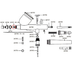 Obturador 0,5 mm para aerógrafos D-102, D-103 y D-116 (26020, 26021, 26018 y 26022). Marca Dismoer, Ref: 26749.