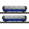 Dos Vagones Plataforma con carga de contenedores para aeropuerto, marklin my world, Escala H0. Marca Marklin, Ref: 44117.