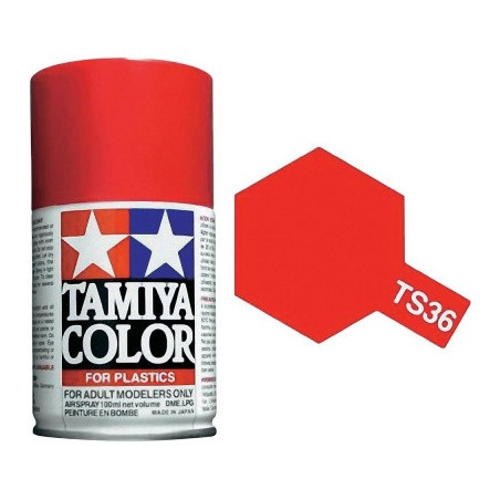 Spray Rojo Fluorescente, (85036), Bote 100 ml. Marca Tamiya, Ref: TS-36.