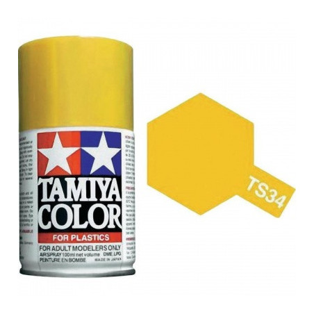 Spray Amarillo Brillante, (85034), Bote 100 ml. Marca Tamiya, Ref: TS-34.